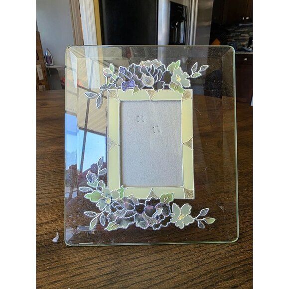 Hand-Painted Floral Glass Photo Frame 3.5" X 5" - Picture 2 of 15